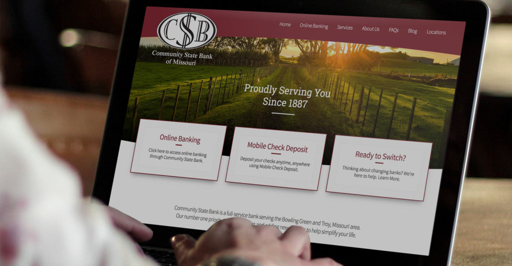 bank website design example from st. louis web design agency