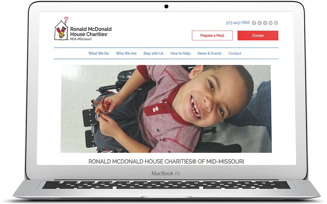 non profit website design for Ronald McDonald House charities